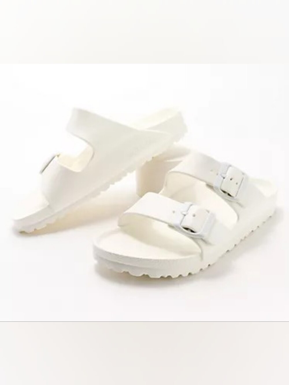 Birkenstock White Double-Buckle Slide Sandals Size 6 Or 6.5